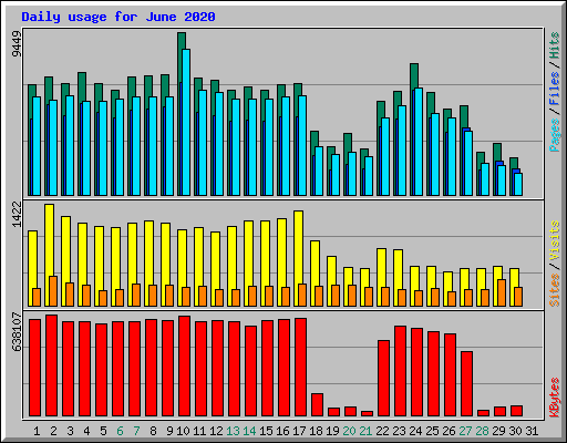 Daily usage for June 2020