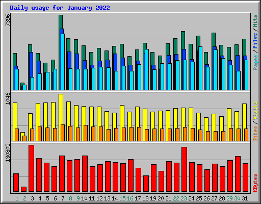 Daily usage for January 2022