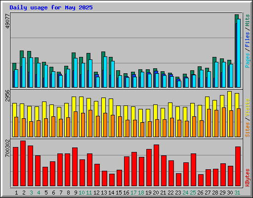 Daily usage for May 2025