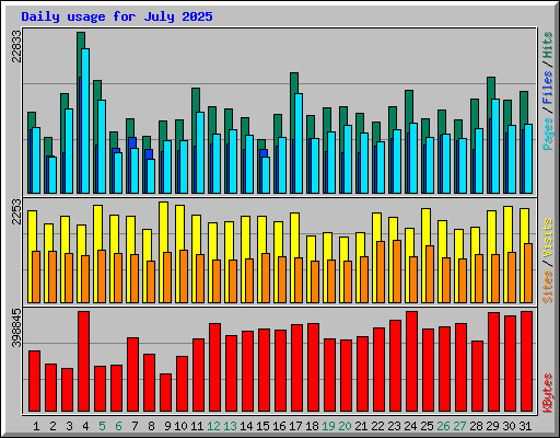Daily usage for July 2025