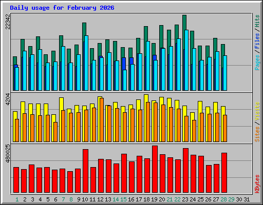 Daily usage for February 2026