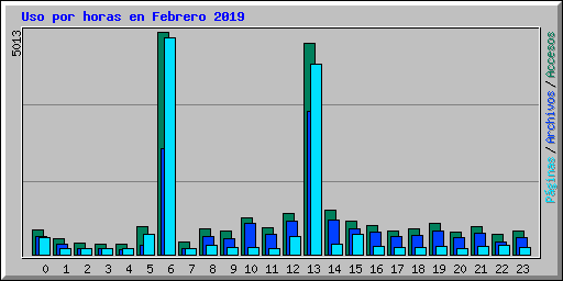 Uso por horas en Febrero 2019