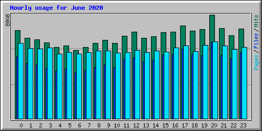 Hourly usage for June 2020