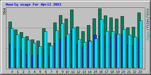 Hourly usage for April 2021