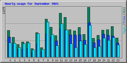 Hourly usage for September 2021