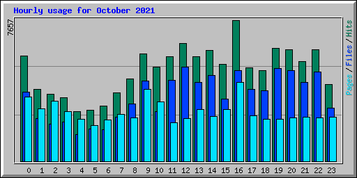 Hourly usage for October 2021
