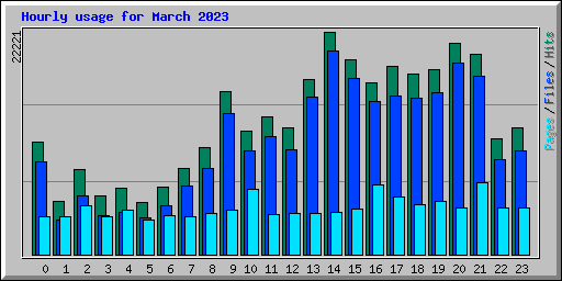 Hourly usage for March 2023