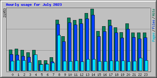 Hourly usage for July 2023