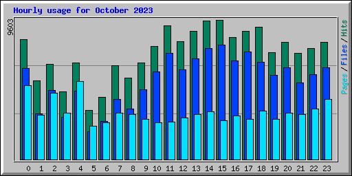 Hourly usage for October 2023