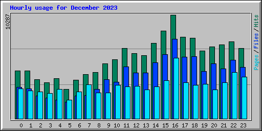 Hourly usage for December 2023