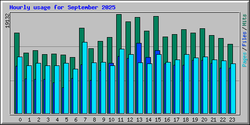 Hourly usage for September 2025